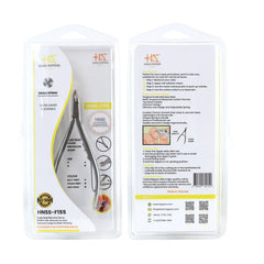 HNSS-F155 Semi-Square Head Cuticle Nipper, Jaw 14, Single Spring, Matt Grey, Stainless Steel 420