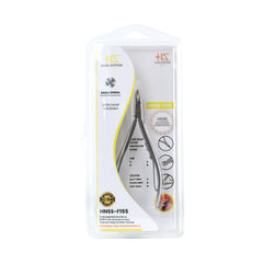 HNSS-F155 Semi-Square Head Cuticle Nipper, Jaw 14, Single Spring, Matt Grey, Stainless Steel 420