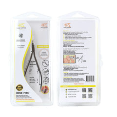 HNSS-F156 Semi-Square Head Cuticle Nipper, Jaw 14, Single Spring, Polish Grey, Stainless Steel 420