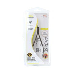 HNSS-F156 Semi-Square Head Cuticle Nipper, Jaw 14, Single Spring, Polish Grey, Stainless Steel 420