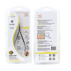 HNSS-F157 Semi-Square Head Cuticle Nipper, Jaw 16, Single Spring, Matt Grey, Stainless Steel 420