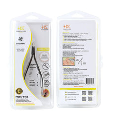 HNSS-F158 Semi-Square Head Cuticle Nipper, Jaw 16, Single Spring, Polish Grey, Stainless Steel 420