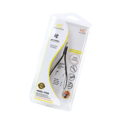 HNSS-F158 Semi-Square Head Cuticle Nipper, Jaw 16, Single Spring, Polish Grey, Stainless Steel 420