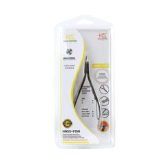 HNSS-F158 Semi-Square Head Cuticle Nipper, Jaw 16, Single Spring, Polish Grey, Stainless Steel 420