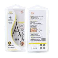 HNRD-F160 Round Head Cuticle Nipper, Jaw 14, Single Spring, Polish Grey, Stainless Steel 420