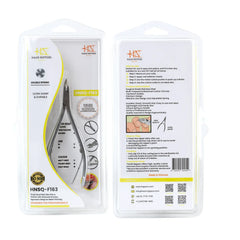 HNSQ-F163 Square Head , (Matt Grey), Jaw 14 , Double Spring Cuticle Nipper Stainless Steel 420
