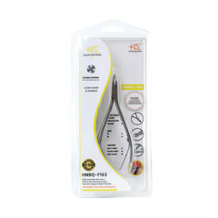 HNSQ-F163 Square Head , (Matt Grey), Jaw 14 , Double Spring Cuticle Nipper Stainless Steel 420