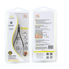 HNSQ-F164 Square Head , (Polish Grey), Jaw 14 , Double Spring Cuticle Nipper Stainless Steel 420