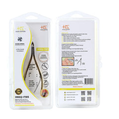 HNSQ-F165 Square Head , (Half Gold), Jaw 14 , Double Spring Cuticle Nipper Stainless Steel 420