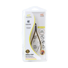 HNSQ-F165 Square Head , (Half Gold), Jaw 14 , Double Spring Cuticle Nipper Stainless Steel 420