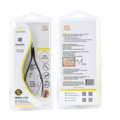 HNSQ-F167 Square Head , (Polish Grey), Jaw 16 , Double Spring Cuticle Nipper Stainless Steel 420