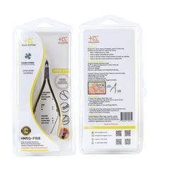 HNSQ-F168 Square Head , (Half Gold), Jaw 16 , Double Spring Cuticle Nipper Stainless Steel 420