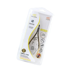 HNSQ-F168 Square Head , (Half Gold), Jaw 16 , Double Spring Cuticle Nipper Stainless Steel 420