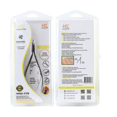 HNSS-F170 Semi-Square Head , (Polish Grey), Jaw 14 , Double Spring Cuticle Nipper Stainless Steel 420