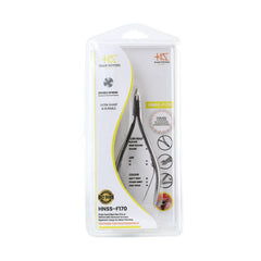 HNSS-F170 Semi-Square Head , (Polish Grey), Jaw 14 , Double Spring Cuticle Nipper Stainless Steel 420