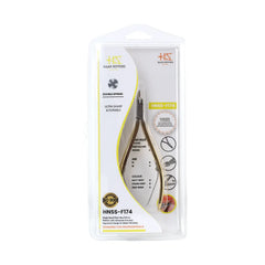 HNSS-F174 Semi-Square Head , (Half Gold), Jaw 16 , Double Spring Cuticle Nipper Stainless Steel 420