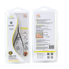 HNRD-F176 Round Head , (Polish Grey), Jaw 14 , Double Spring Cuticle Nipper Stainless Steel 420