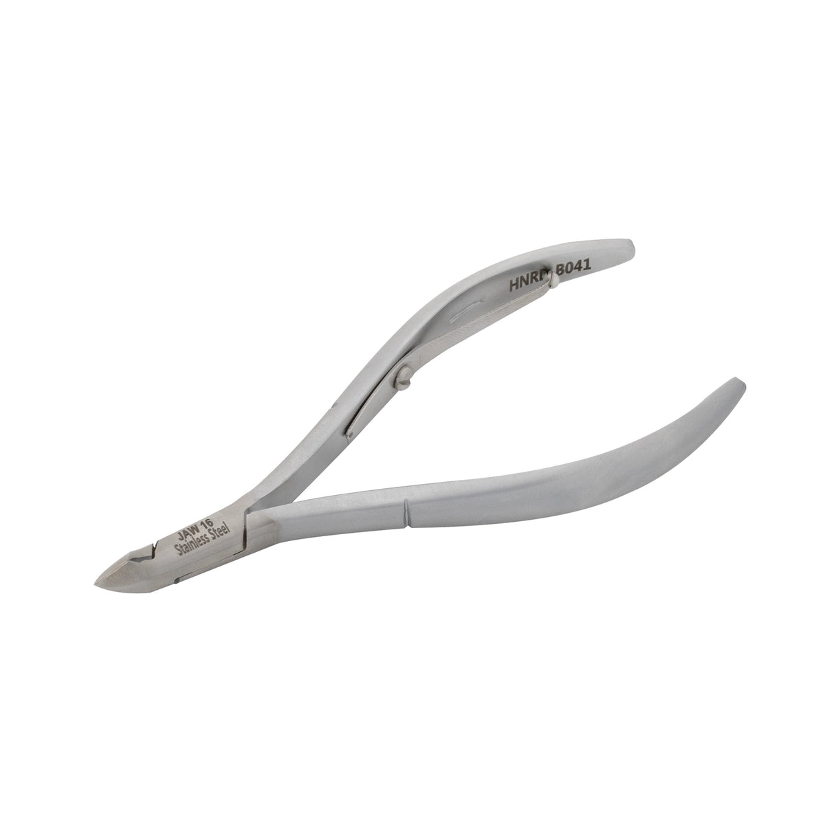 HNRD-B041 Round Head Cuticle Nipper, Jaw 16, Single Spring, (Matt Grey) Stainless Steel 420