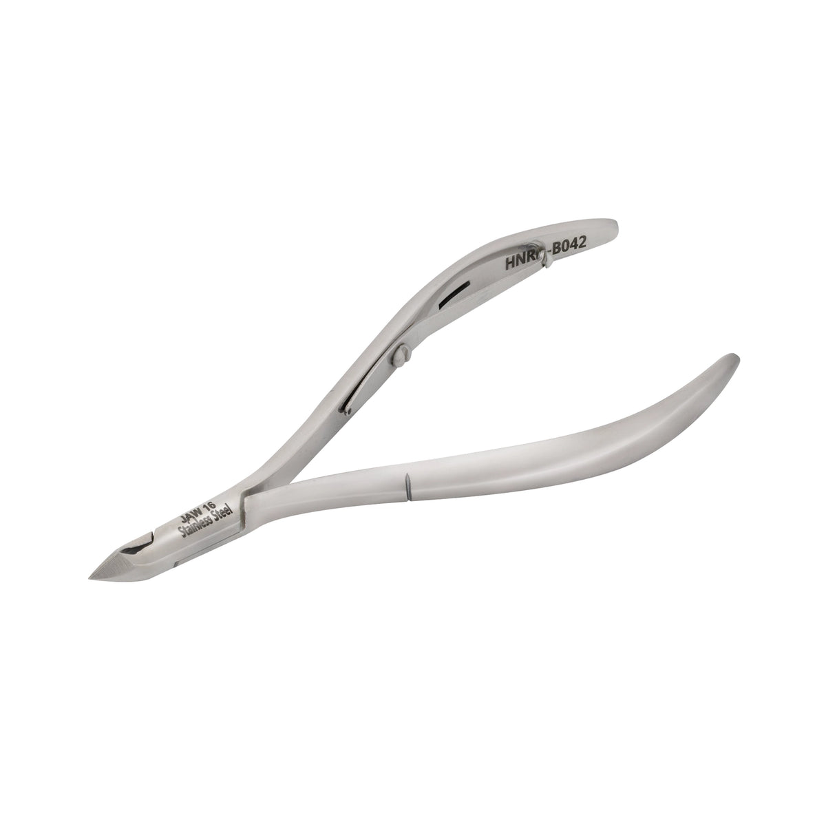 HNRD-B042 Round Head Cuticle Nipper, Jaw 16, Single Spring, (Polish Grey) Stainless Steel 420