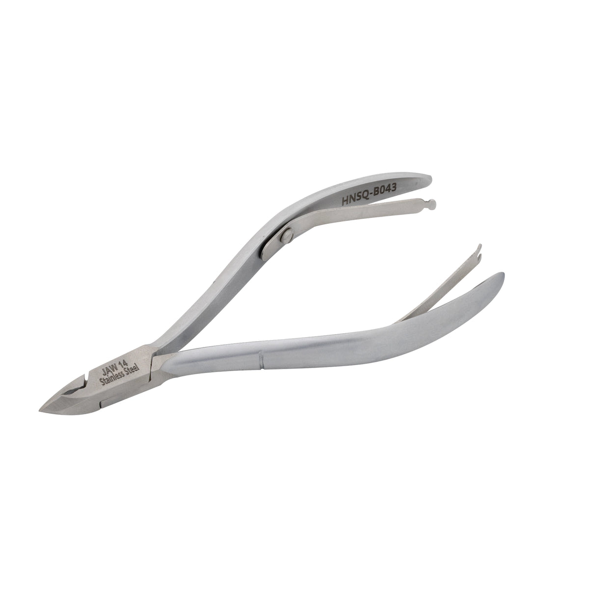 HNSQ-B043 Square Head , (Matt Grey), Jaw 14 , Double Spring Cuticle Nipper Stainless Steel 420