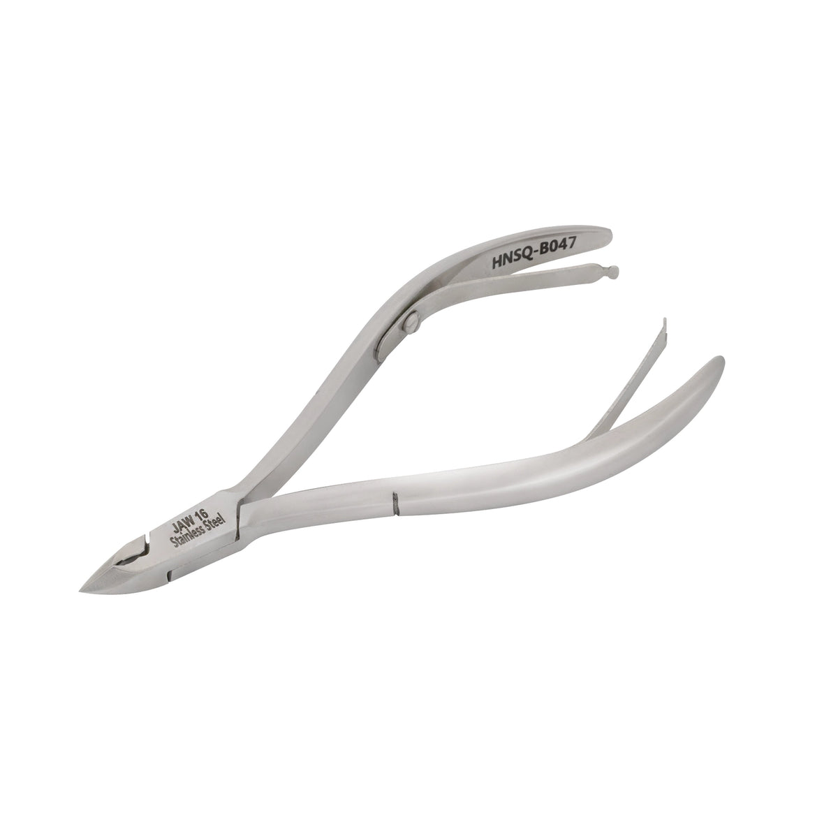 HNSQ-B047 Square Head , (Polish Grey), Jaw 16 , Double Spring Cuticle Nipper Stainless Steel 420