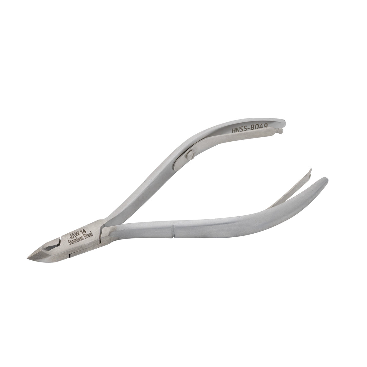 HNSS-B049 Semi-Square Head , (Matt Grey), Jaw 14 , Double Spring Cuticle Nipper Stainless Steel 420