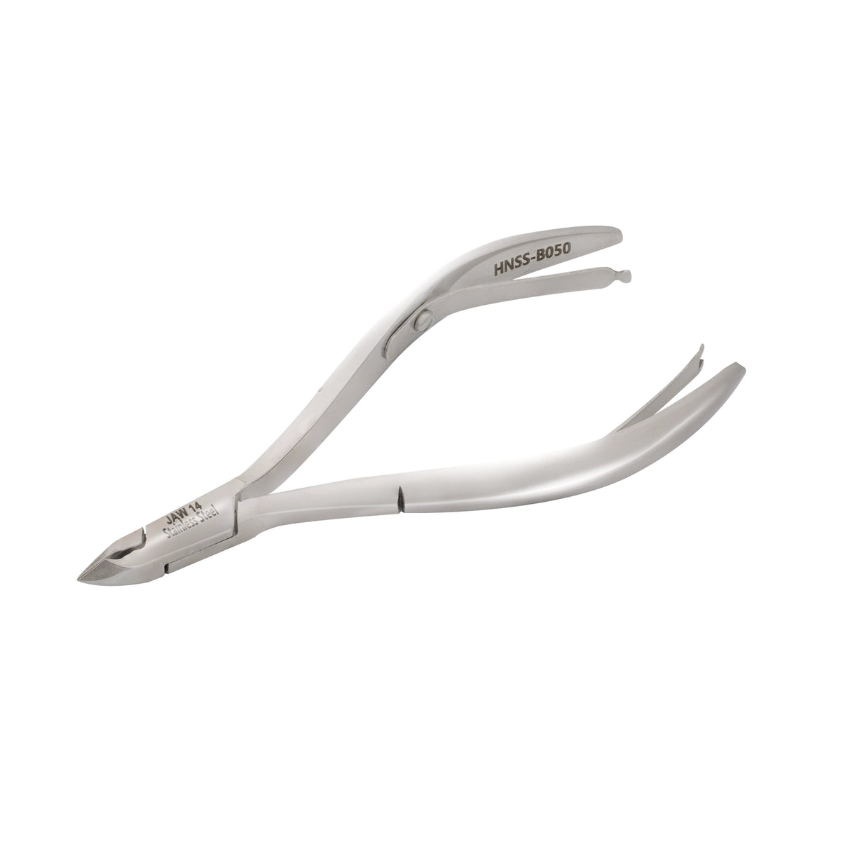 HNSS-B050 Semi-Square Head , (Polish Grey), Jaw 14 , Double Spring Cuticle Nipper Stainless Steel 420