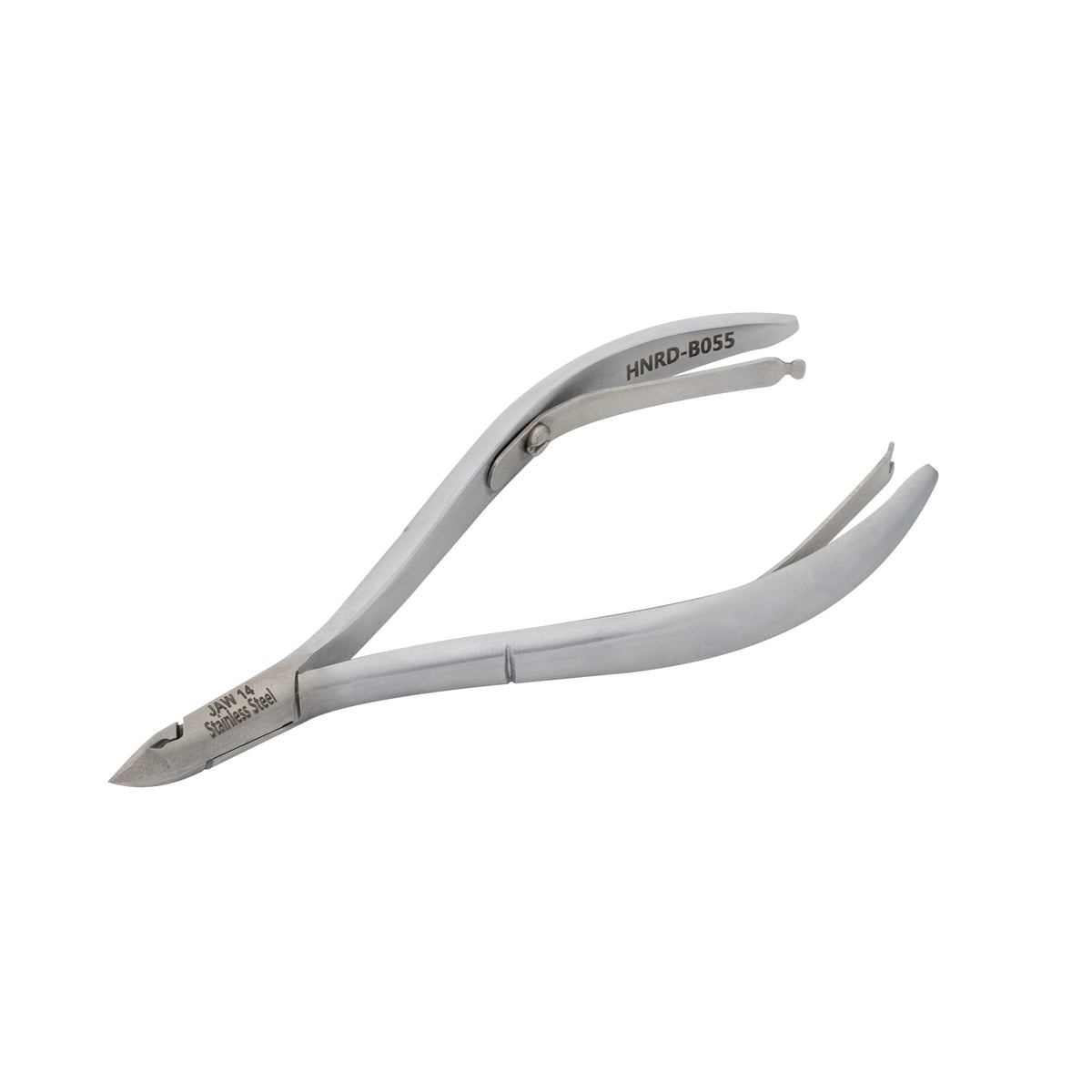 HNRD-B055 Round Head , (Matt Grey), Jaw 14 , Double Spring Cuticle Nipper Stainless Steel 420