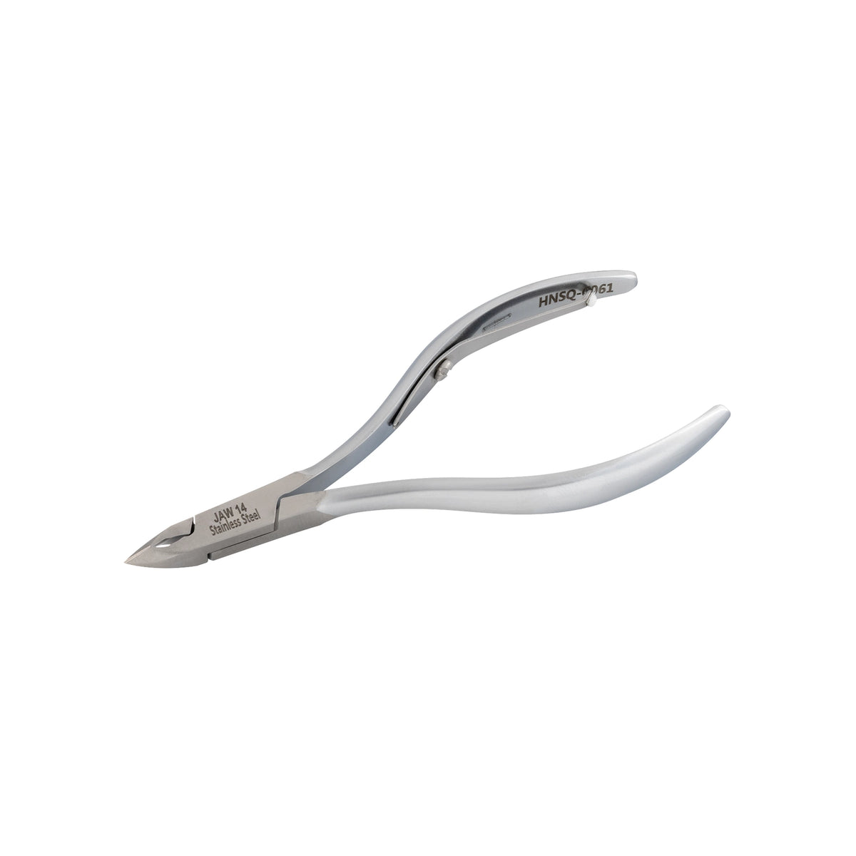 HNSQ-C061 Square Head , (Matt Grey), Jaw 14 , Single Spring Cuticle Nipper Stainless Steel 420
