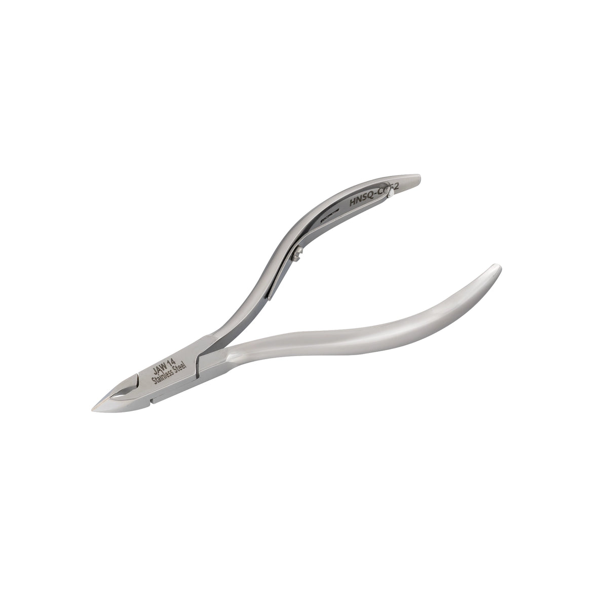 HNSQ-C062 Square Head , (Polish Grey), Jaw 14 , Single Spring Cuticle Nipper Stainless Steel 420