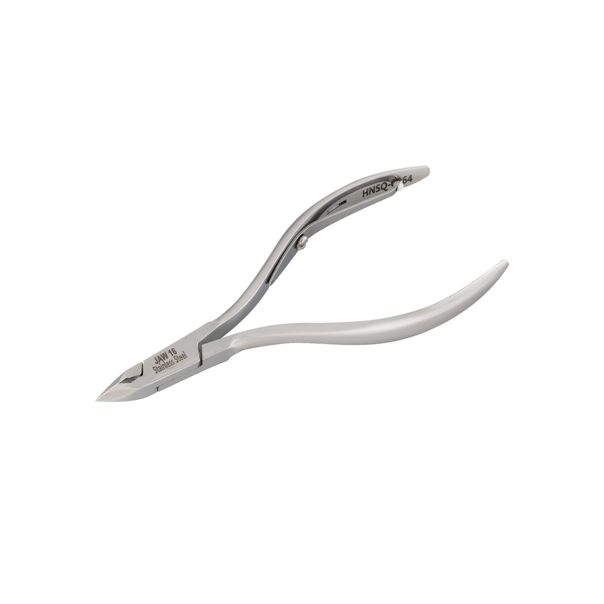 HNSQ-C064 Square Head, (Polish Grey), Jaw 16 ,Single Spring Cuticle Nipper Stainless Steel 420