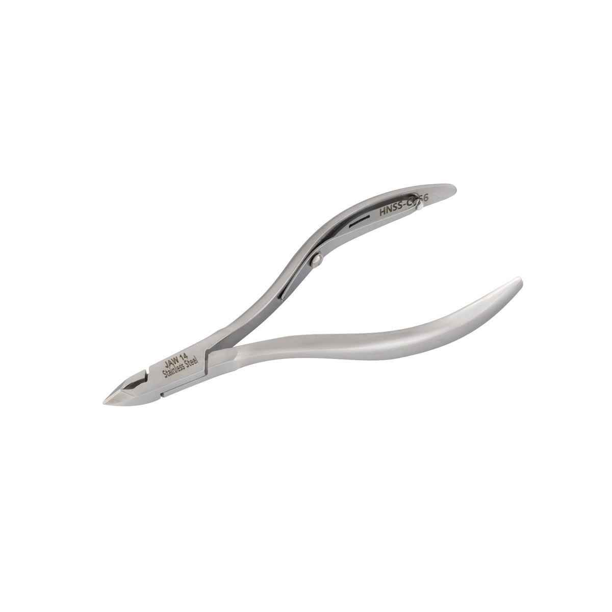 HNSS-C066 Semi-Square Head , (Polish Grey), Jaw 14 ,Single Spring Cuticle Nipper Stainless Steel 420