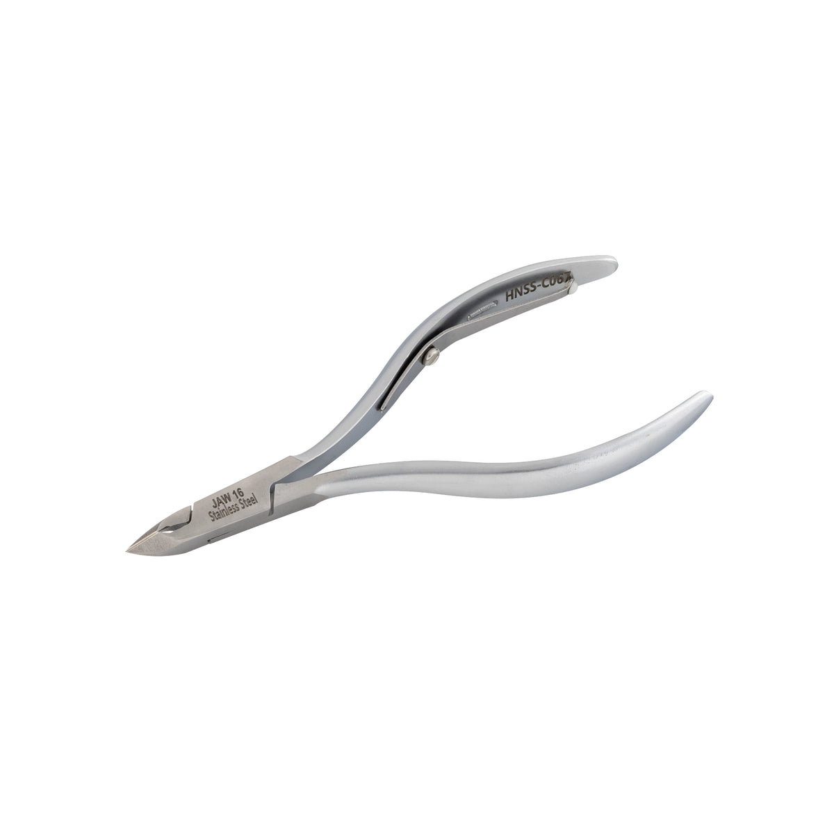 HNSS-C067 Semi-Square Head , (Matt Grey), Jaw 16 ,Single Spring Cuticle Nipper Stainless Steel 420