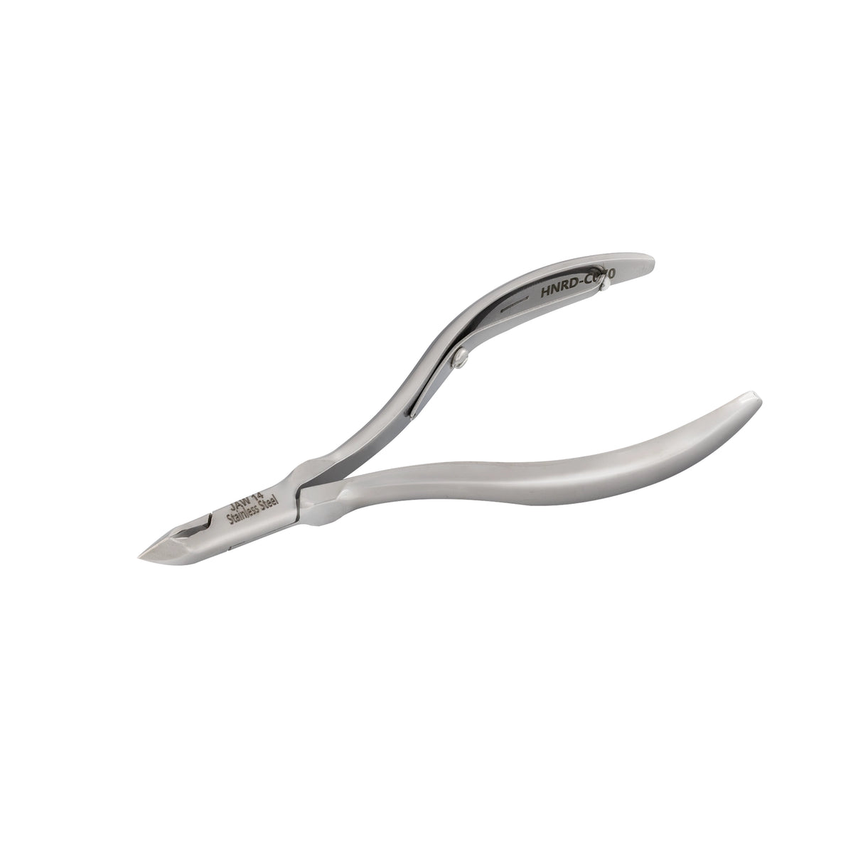 HNRD-C070 Round Head , (Polish Grey), Jaw 14 ,Single Spring Cuticle Nipper Stainless Steel 420