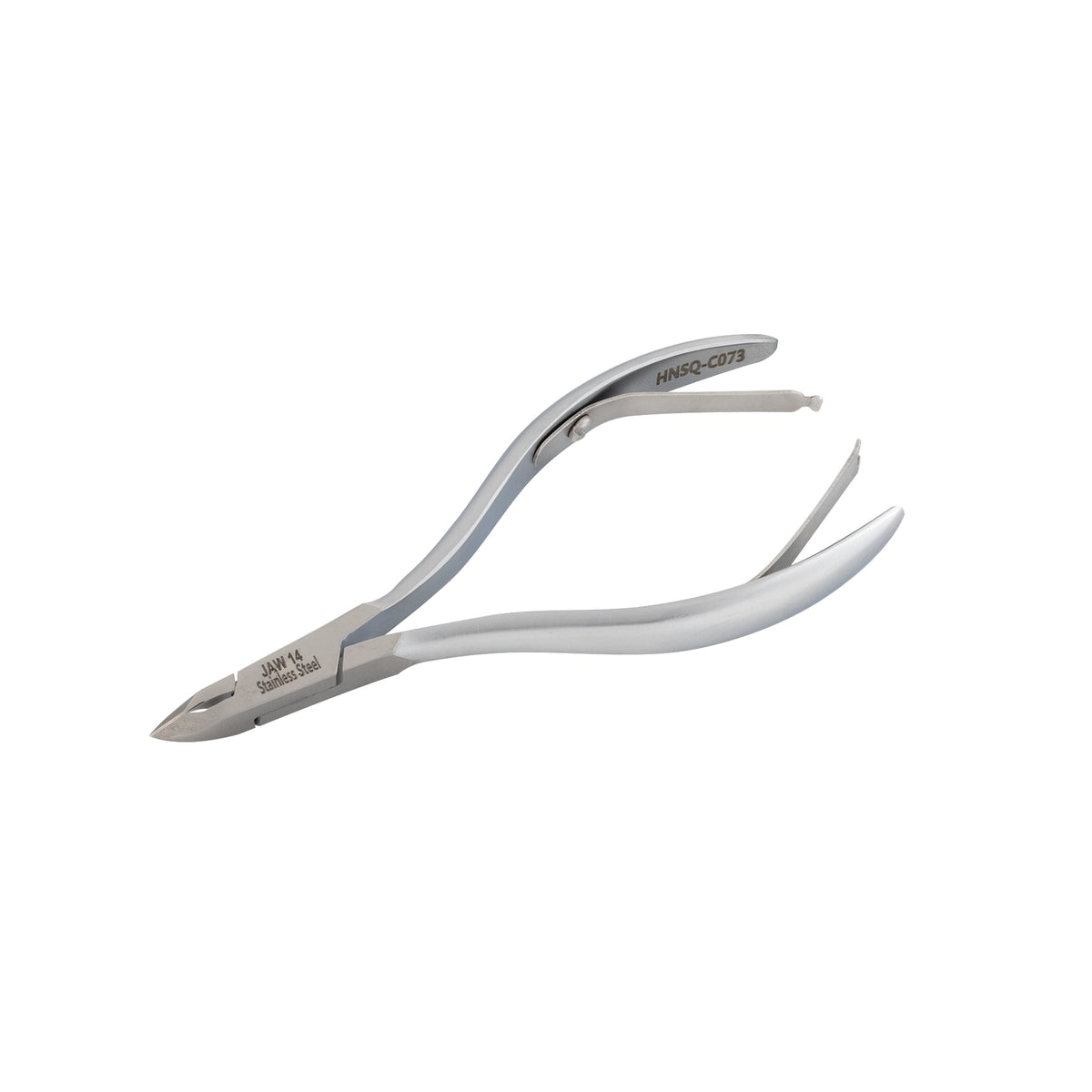 HNSQ-C073 Square Head , (Matt Grey), Jaw 14 ,Double Spring Cuticle Nipper Stainless Steel 420