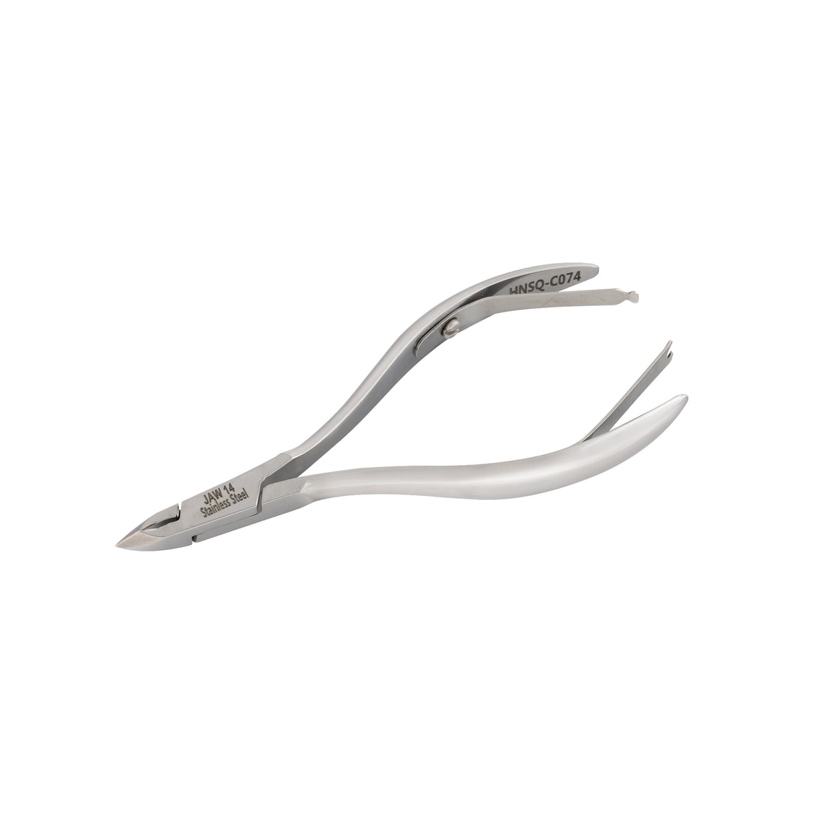 HNSQ-C074 Square Head , (Polish Grey), Jaw 14, Double Spring Cuticle Nipper Stainless Steel 420
