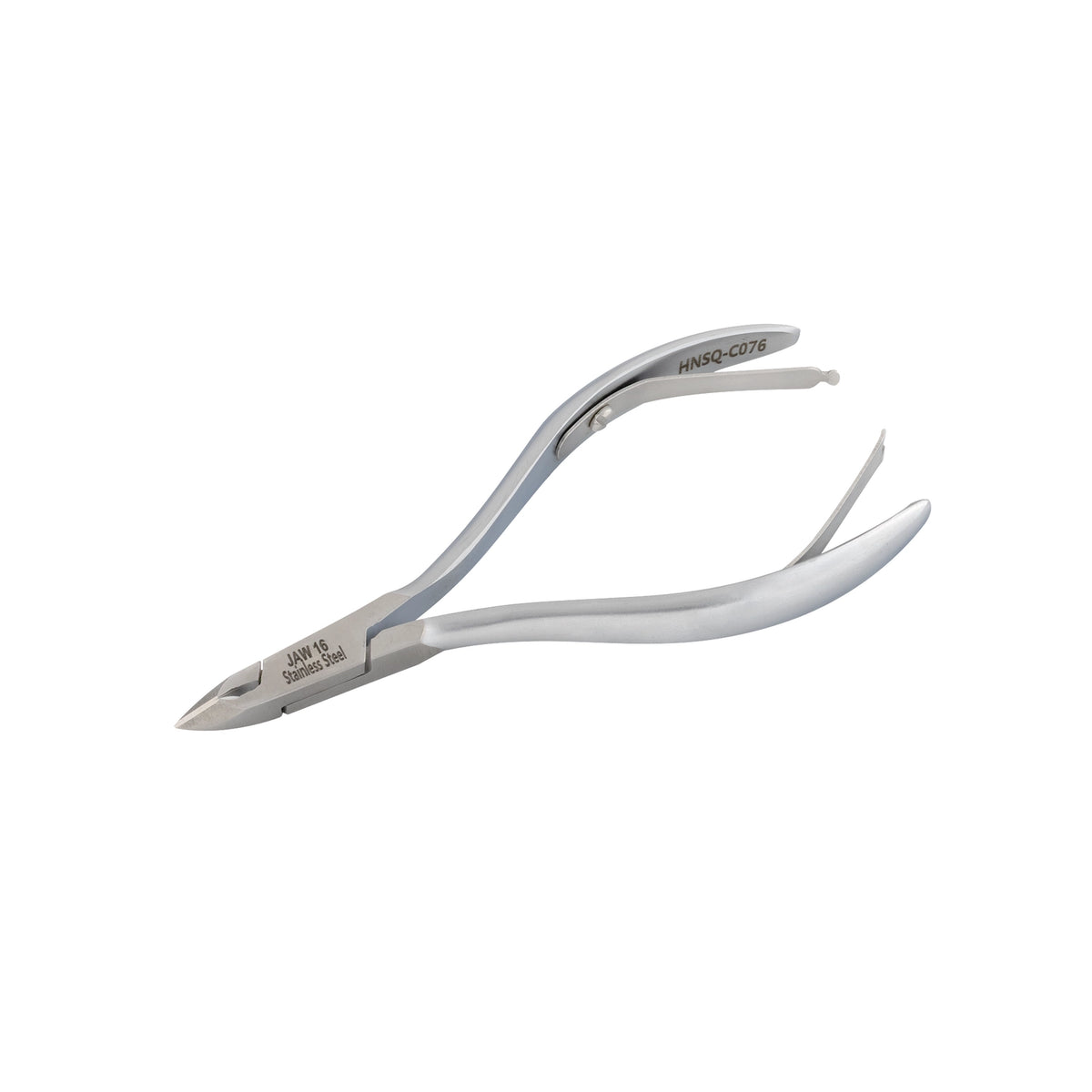 HNSQ-C076 Square Head , (Matt Grey), Jaw 16, Double Spring Cuticle Nipper Stainless Steel 420