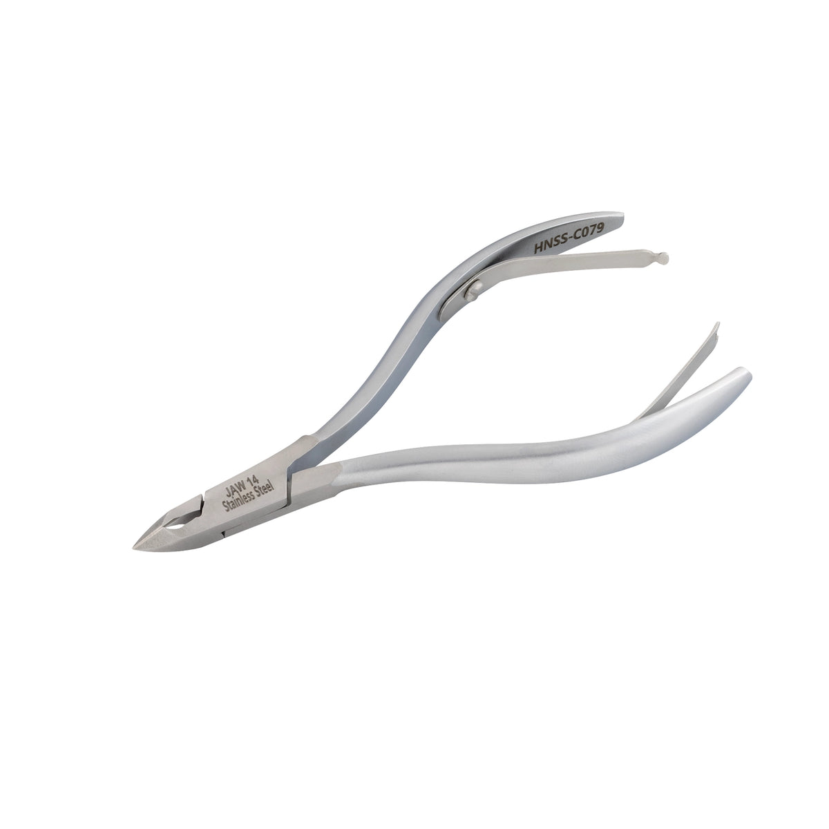 HNSS-C079 Semi-Square Head , (Matt Grey), Jaw 14, Double Spring Cuticle Nipper Stainless Steel 420