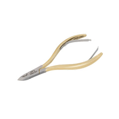 HNSS-C081 Semi-Square Head , (Half Gold), Jaw 14, Double Spring Cuticle Nipper Stainless Steel 420
