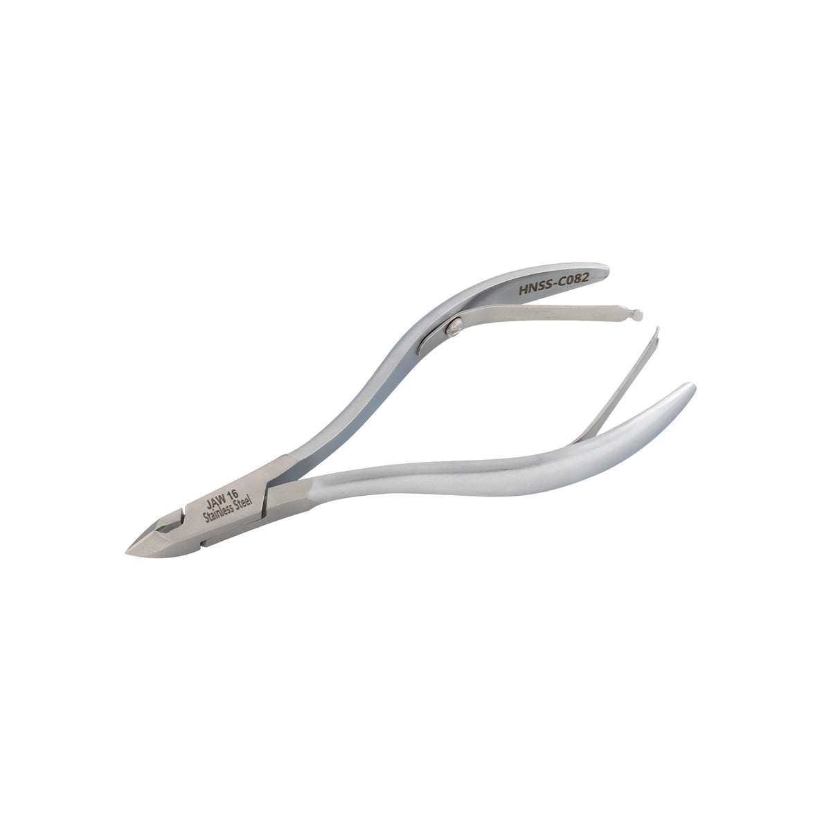 HNSS-C082 Semi-Square Head , (Matt Grey), Jaw 16, Double Spring Cuticle Nipper Stainless Steel 420