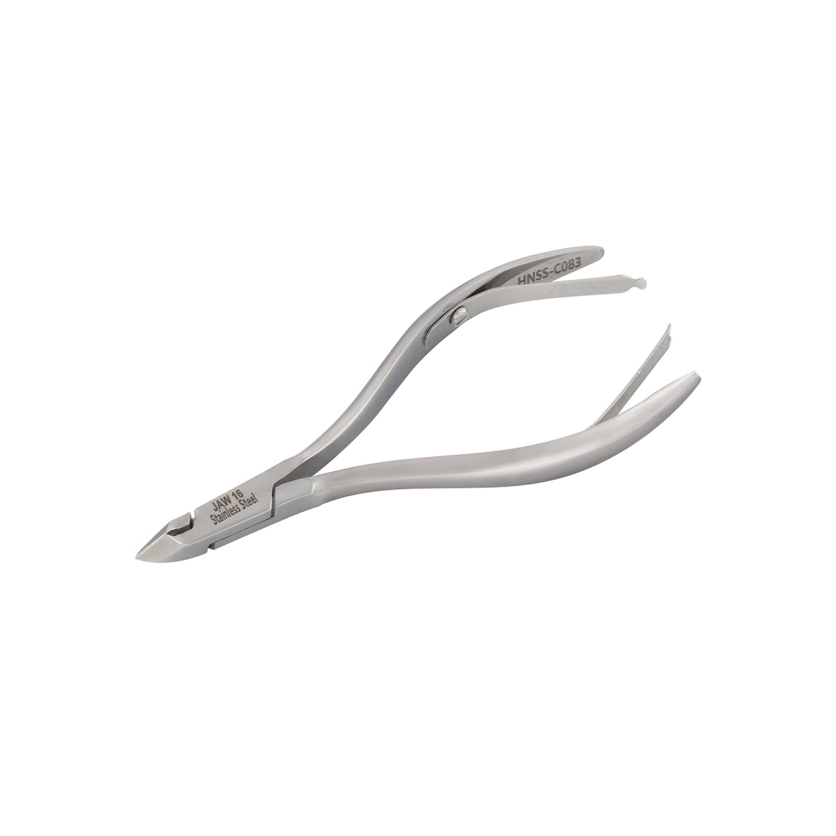 HNSS-C083 Semi-Square Head , (Polish Grey), Jaw 16, Double Spring Cuticle Nipper Stainless Steel 420