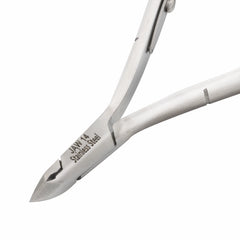HNSS-B036 Semi-Square Head Cuticle Nipper, Jaw 14, Single Spring, Polish Grey, Stainless Steel 420