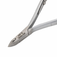 HNSS-B037 Semi-Square Head Cuticle Nipper, Jaw 16, Single Spring, Matt Grey, Stainless Seel 420