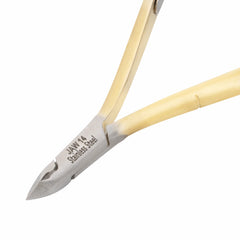 HNSS-B051 Semi-Square Head , (Half Gold), Jaw 14 , Double Spring Cuticle Nipper Stainless Steel 420