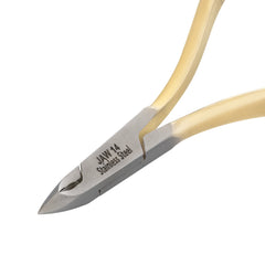HNSQ-C075 Square Head , (Half Gold), Jaw 14, Double Spring Cuticle Nipper Stainless Steel 420