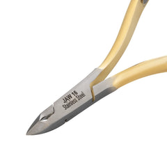 HNSS-C084 Semi-Square Head , (Half Gold), Jaw 16, Double Spring Cuticle Nipper Stainless Steel 420