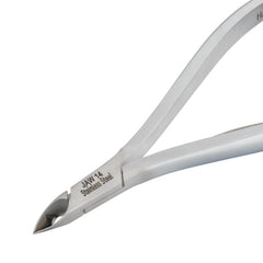 HNSS-F155 Semi-Square Head Cuticle Nipper, Jaw 14, Single Spring, Matt Grey, Stainless Steel 420