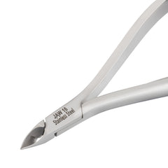 HNSS-F158 Semi-Square Head Cuticle Nipper, Jaw 16, Single Spring, Polish Grey, Stainless Steel 420