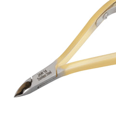 HNSS-F171 Semi-Square Head , (Half Gold), Jaw 14 , Double Spring Cuticle Nipper Stainless Steel 420