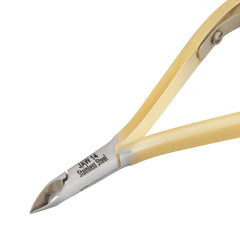 HNRD-F177 Round Head , (Half Gold), Jaw 14 , Double Spring Cuticle Nipper Stainless Steel 420